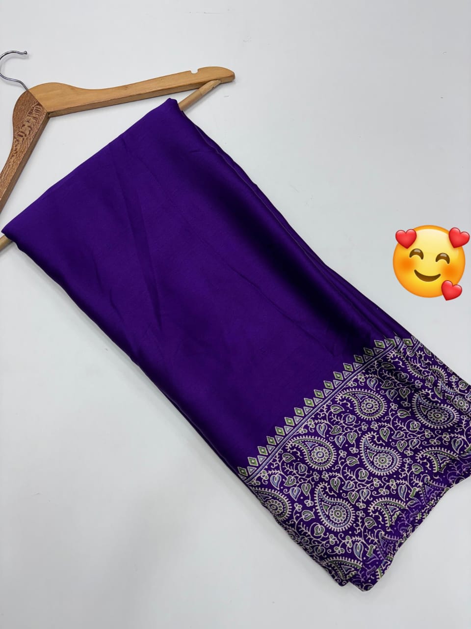 PURPLE COLOR SMALL AJRAKH SAREE