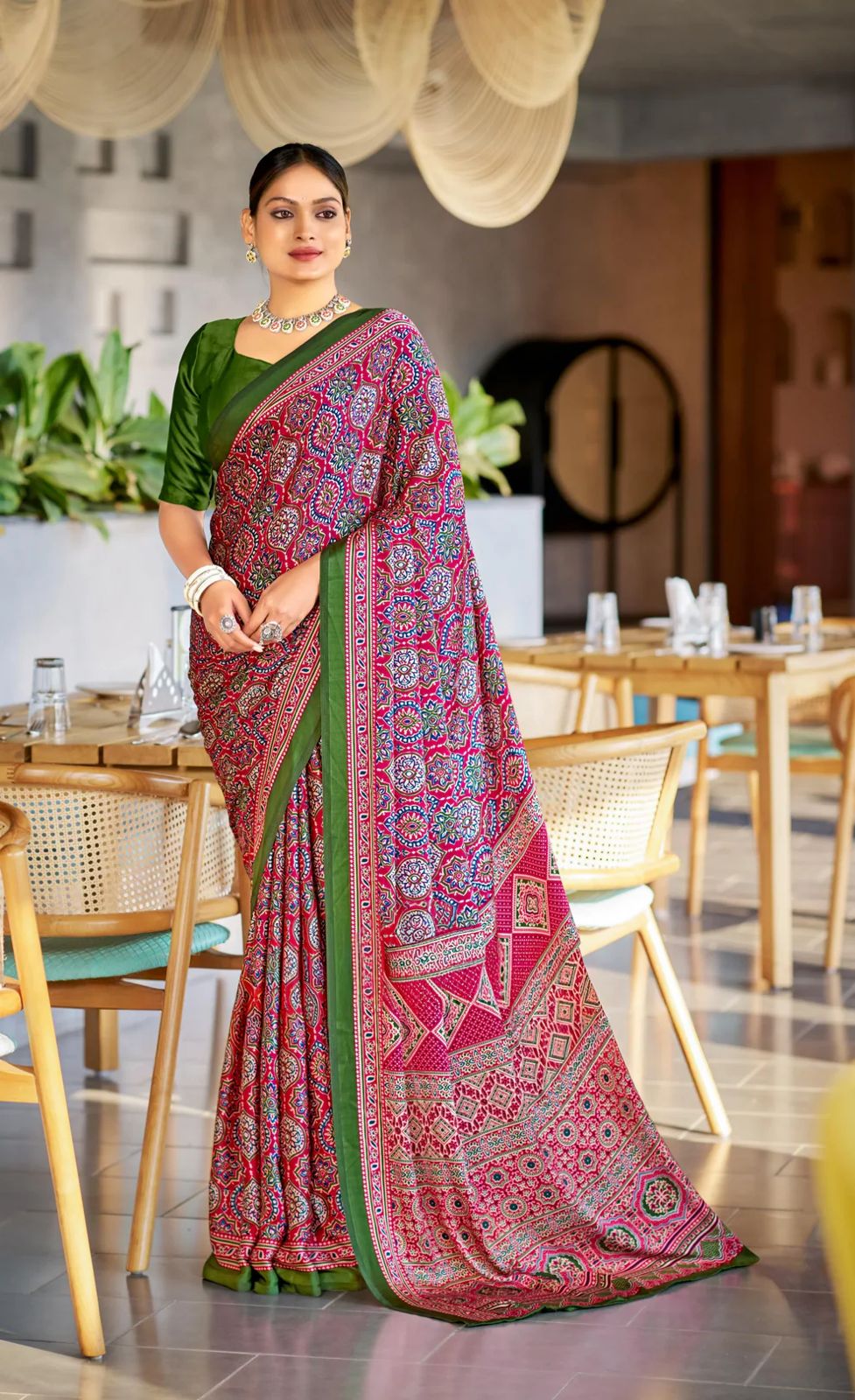 STYLISH AJRAKH SAREE