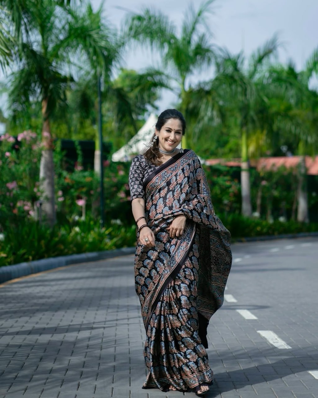 BLACK COLOR KALAMKARI SAREE