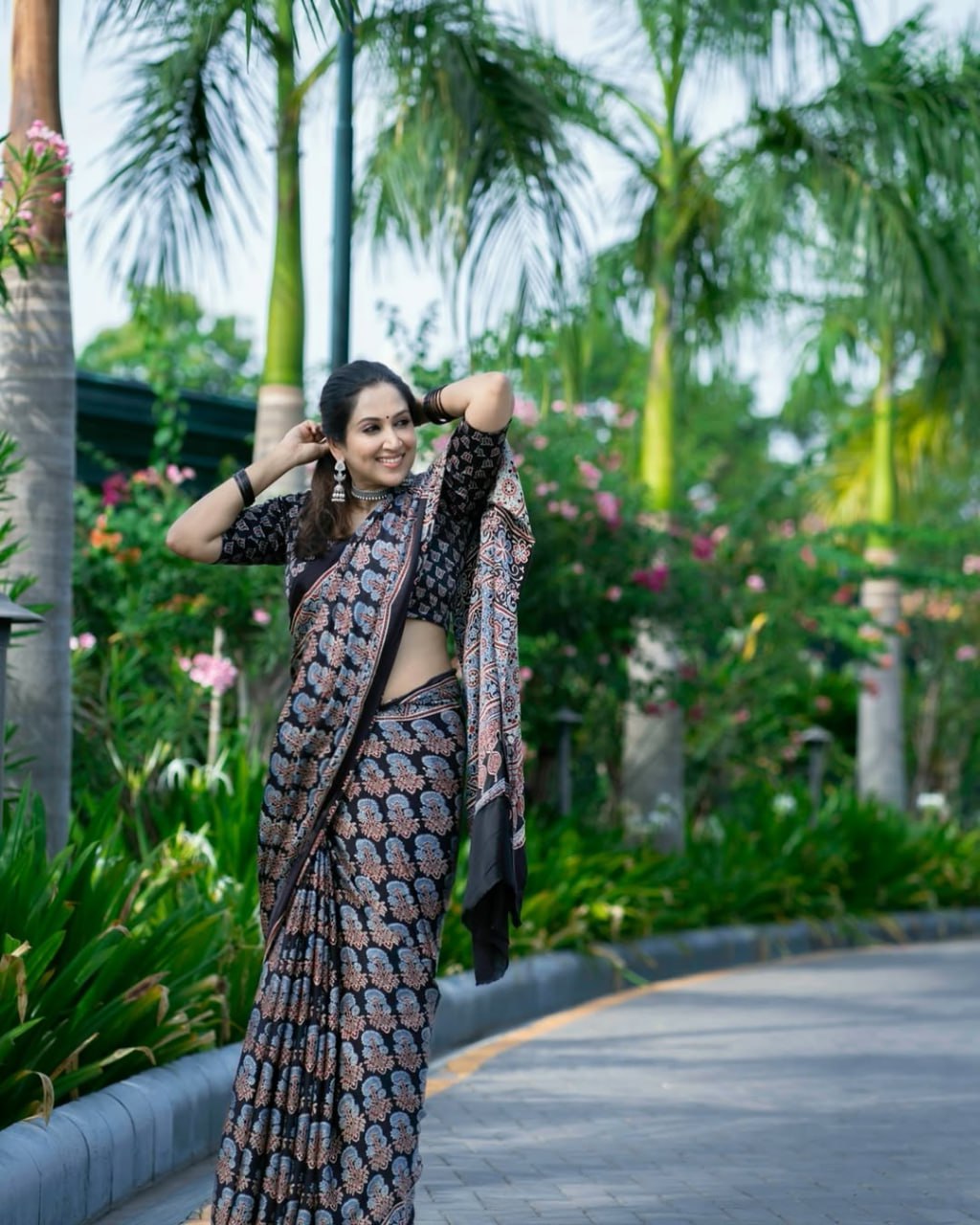 BLACK COLOR KALAMKARI SAREE