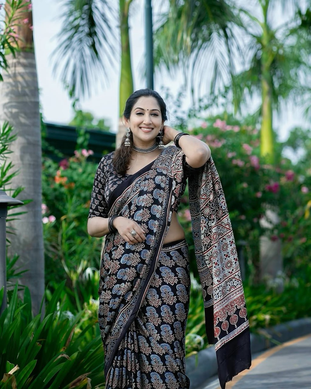 BLACK COLOR KALAMKARI SAREE