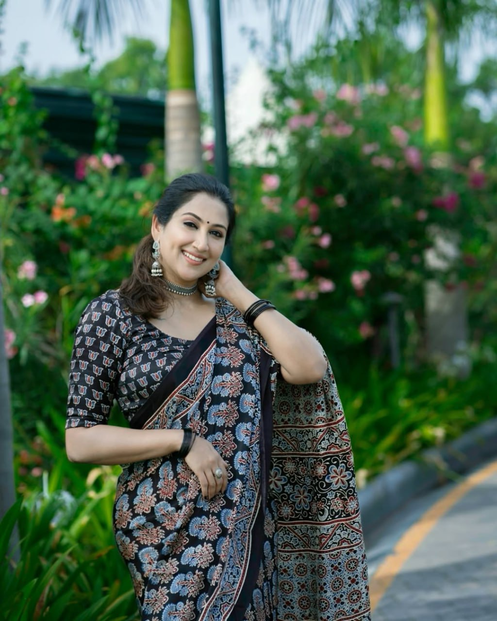 BLACK COLOR KALAMKARI SAREE