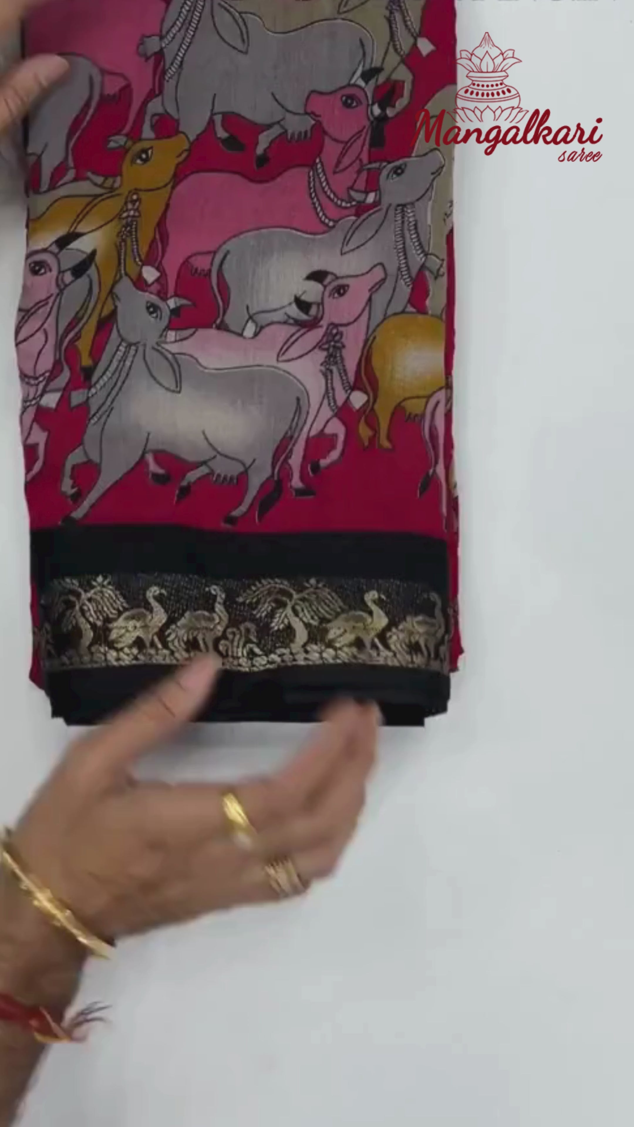 Maroon Mangalkari Viscouse Silk Print n Weaving Work Fancy Designer Festive Wear Saree for Women(cow)